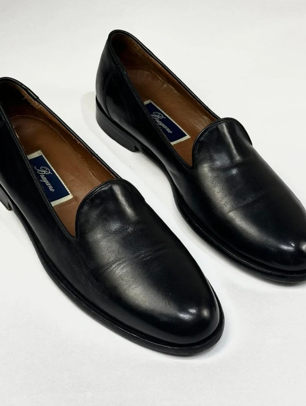 Bragano Cole Haan Italian Mens 10.5 N Black Leather Venetians Slip On Loafers
